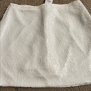Abercrombie & Fitch white Sequin Mini skort